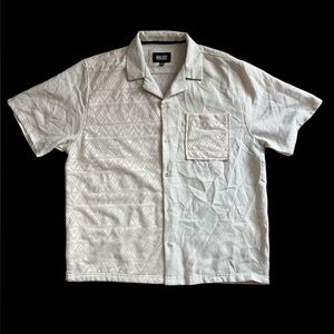 Malibu Drill Clothing Co Men’s XL Linen Looking Textured Fabric EUC Short Sleeve